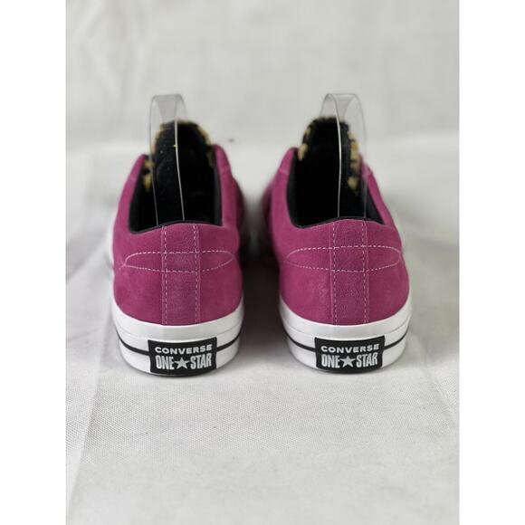 Converse One Star Men's 9 Pink Sneakers Leopard Print Accents - Picture 5 of 8